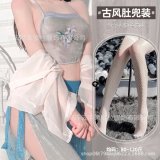 Sky blue ancient costume - includes white fishnet stockings
