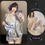Tokyo Girl - Blue and White Open Crotch Stockings
