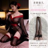 Japanese Enchantment ◆ Black and Red + Black Bow Stockings