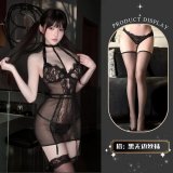 See-through skirt + black stockings
