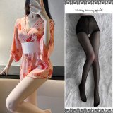 Uniform set + black open-crotch stockings