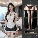 Uniform + Black Fishnet Stockings