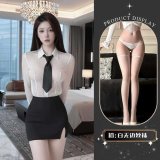 Uniform + white lace stockings