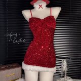 Velvet sequined nightgown + headband