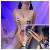 Pink big eyes + W111 black stockings