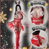 W6016 [Headband + Necklace + 2 Breast Patches + 2 Bracelets + Fishnet Stockings]