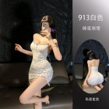 White (no bra pads) + white open-crotch socks