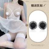 White and black lace nipple covers