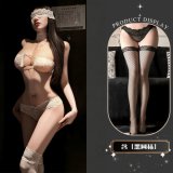 White and black fishnet stockings
