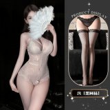 White and black fishnet stockings