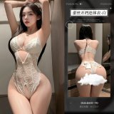 A-White-with-padded-chest [Single-piece bodysuit]