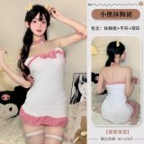 White strapless dress + matching stockings