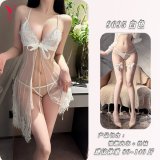 White slip dress + stockings