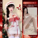 White Christmas outfit + white lace stockings