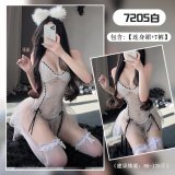 White and white lace bow stockings