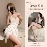 Milky white with lace trim on white stockings