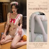 White (playful maid outfit + boxer stockings)