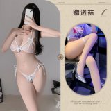 White + white boxer stockings