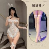 White + white flat stockings