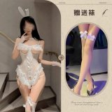 White stockings with white bow