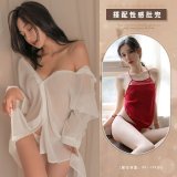 White shirt + red bellyband
