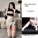 As shown in the picture + white stockings