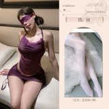 Purple suit + white stockings