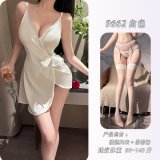 White + matching suspender stockings