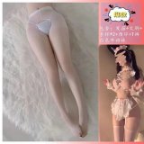 White pink outfit + white open-crotch socks