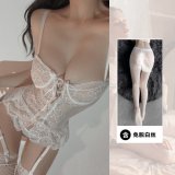 White and white open-crotch socks