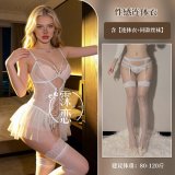 White with white trim and white stockings