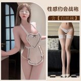 White + white eye mask + white stockings