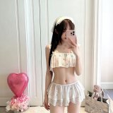 White + White Open Crotch Stockings