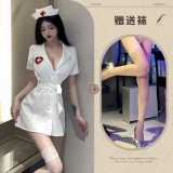 White suit + white fishnet stockings