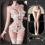 White suit + white fishnet stockings