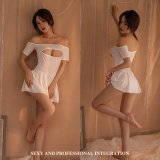 White and white striped stockings