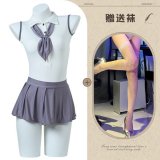Schoolgirl seduction + white fishnet stockings