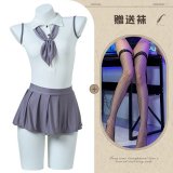 Schoolgirl seduction + black fishnet stockings