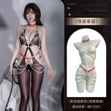Y055 Black [Openwork Horse-Enamel Jumpsuit + 4039 Pearl Set]