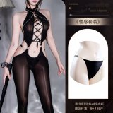 Y056 Black Glossy Bodysuit + [N74 Underwear]