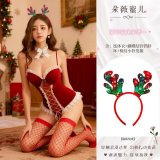 New Year Rabbit Set + Checkered Bell Headband + White Ruffled Stockings