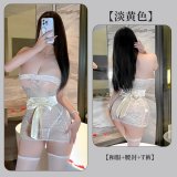 Pale yellow [kimono + obi + thong]