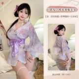 Charming Purple [Bra + Thong + Robe + Waist Belt]