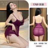 [Fragrance Purple] Mini Skirt + Thong