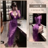 6977890234256◆Subtle Fragrance◆Purple【High-Slit Long Skirt + T-Shirt】