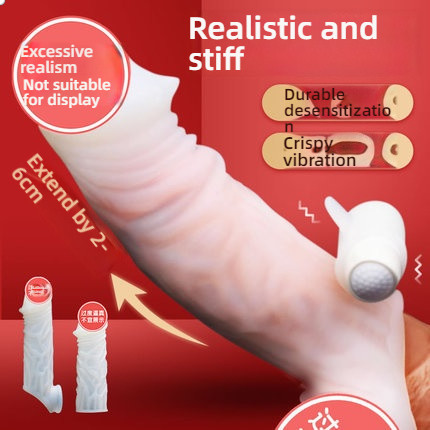 Pleasing self-lubricating white jade condom (making her scream), thickening and increasing penis condom