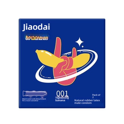 ELASUN Shangpai Jiaodai 001 Tight Banana/Oil Smooth Banana Condom Set of 2/10