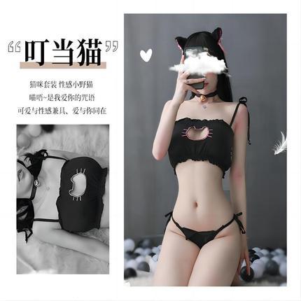 Stacey's three-point cat girl revealing lingerie set