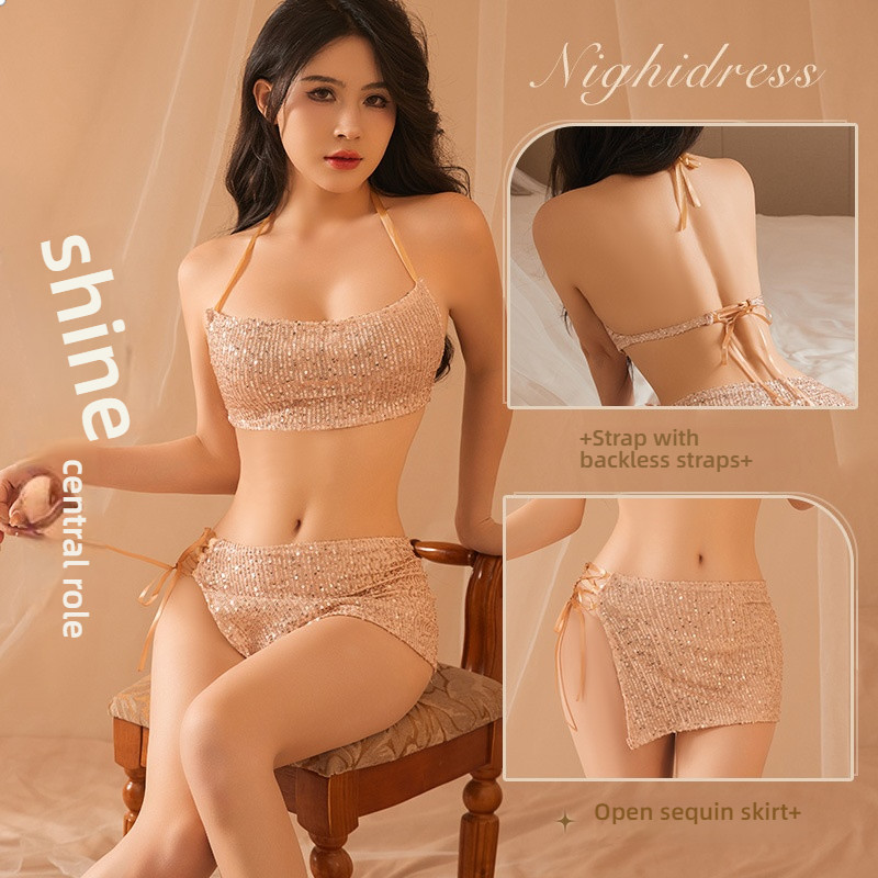 Sexy lingerie, sexy sequins, nightclub suit, grand opening, no take off dress, pure hot desire to seduce young women, ba
