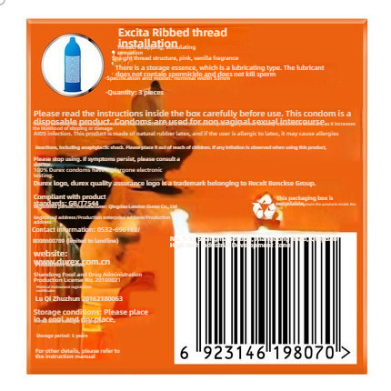 Durex Thread Design Condom Medium 3/12 Pack, Shocking Attack